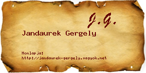 Jandaurek Gergely névjegykártya
